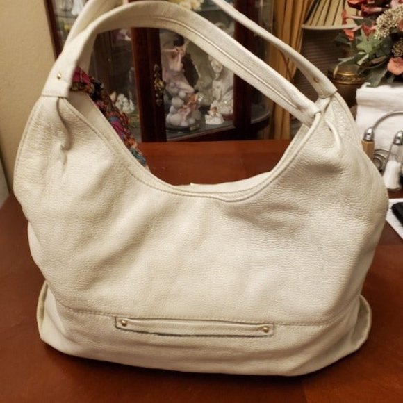 Euc Michael Kors White Leather Shouder Bag Purse - Picture 5 of 10